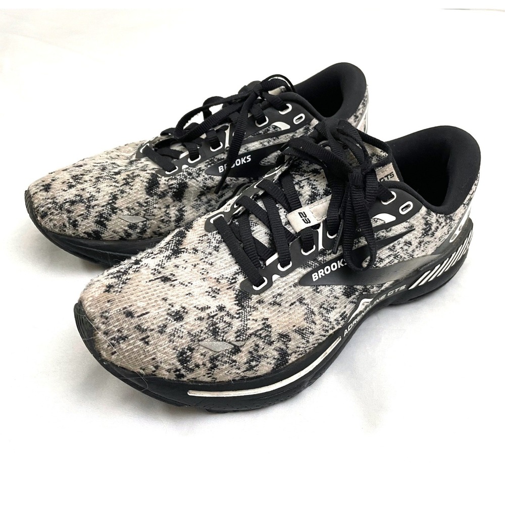 Brooks Adrenaline GTS 23 Running Shoes Womens 9 Black White Sneakers